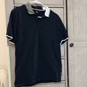 Boss Black Polo with Green and White Accents